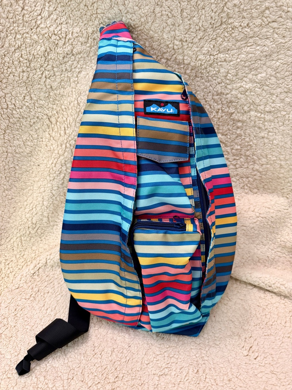 Kavu Chroma Rope Sling Crossbody Bag Multi-Color Stripes Water Resistant
